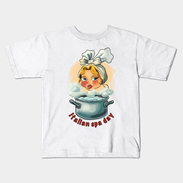 Italian Spa Day Kids T-Shirt by Dolphin Axe